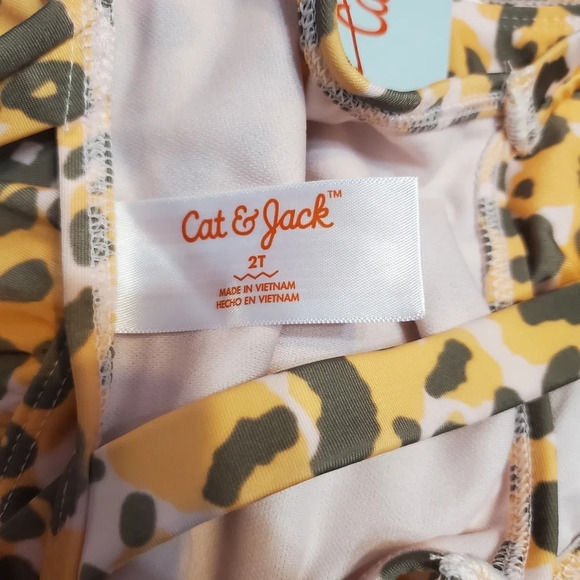 NWT Cat & Jack Toddler Girl's 2 PC Animal Print Tankini Swimsuit 2T - Picture 4 of 5
